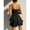 Women's Short Dress Summer New Elegant Solid Color Waist Cinched Irregular Women's Sexy Evening Dress Fashion Backless Female Suspender Dresses New