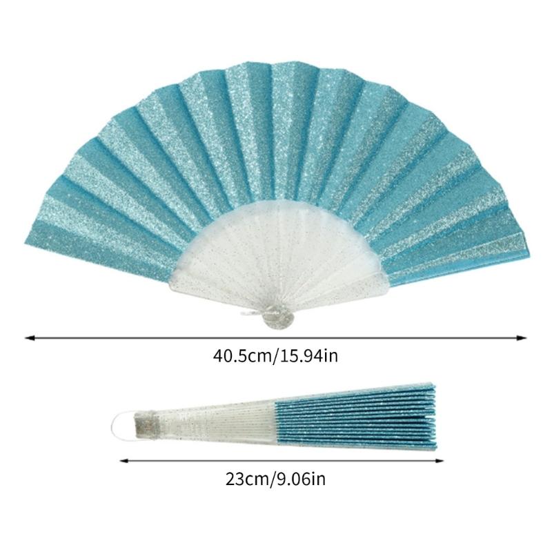 Glittering Hand Fan With Sparkling Transparent Ribs Plastic Decorative Craft Folding Fan For Parties Home Decors Gift