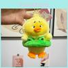 Adorable Plush Yellow Duck Toy With Heart And Swimming Ring Design 10cm Cute Keychain
