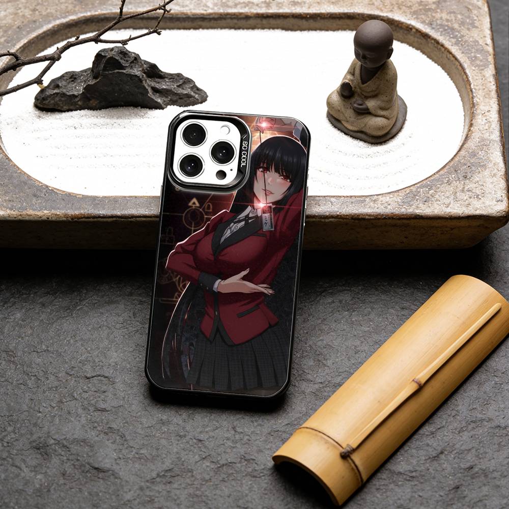 Anime K-Kakegurui Phone Case For IPhone 16 17 15 14 12 13 Pro Max Black Color Shockproof Cover