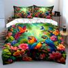 Colorful Parrots And Tropical Flowers Print Soft Comfortable Duvet Cover Bedding Set Included 1*Duvet Cover  2*Pillowcases