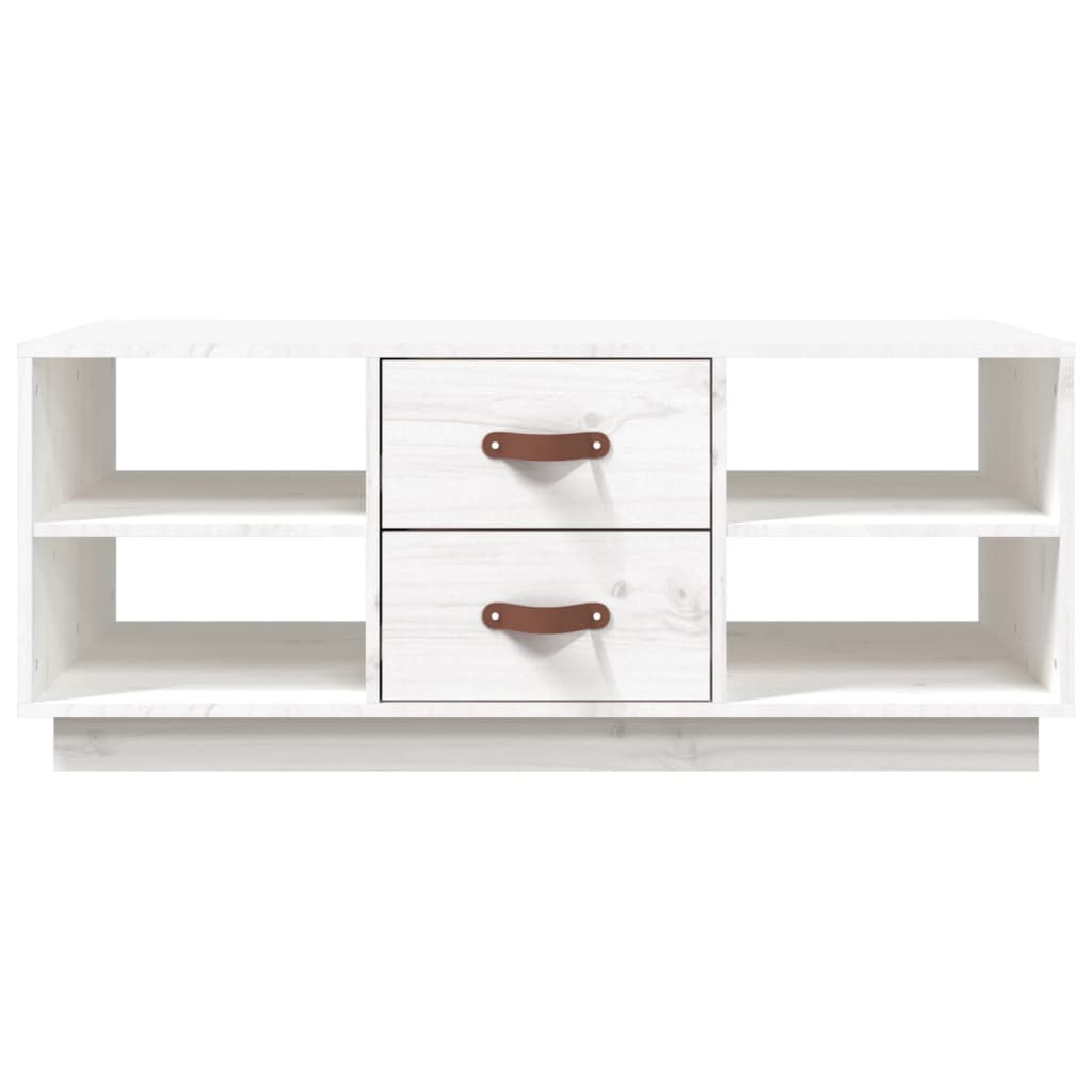 Vidaxl Coffee Table, White, 100X50X41 Cm, Solid Pine Wood