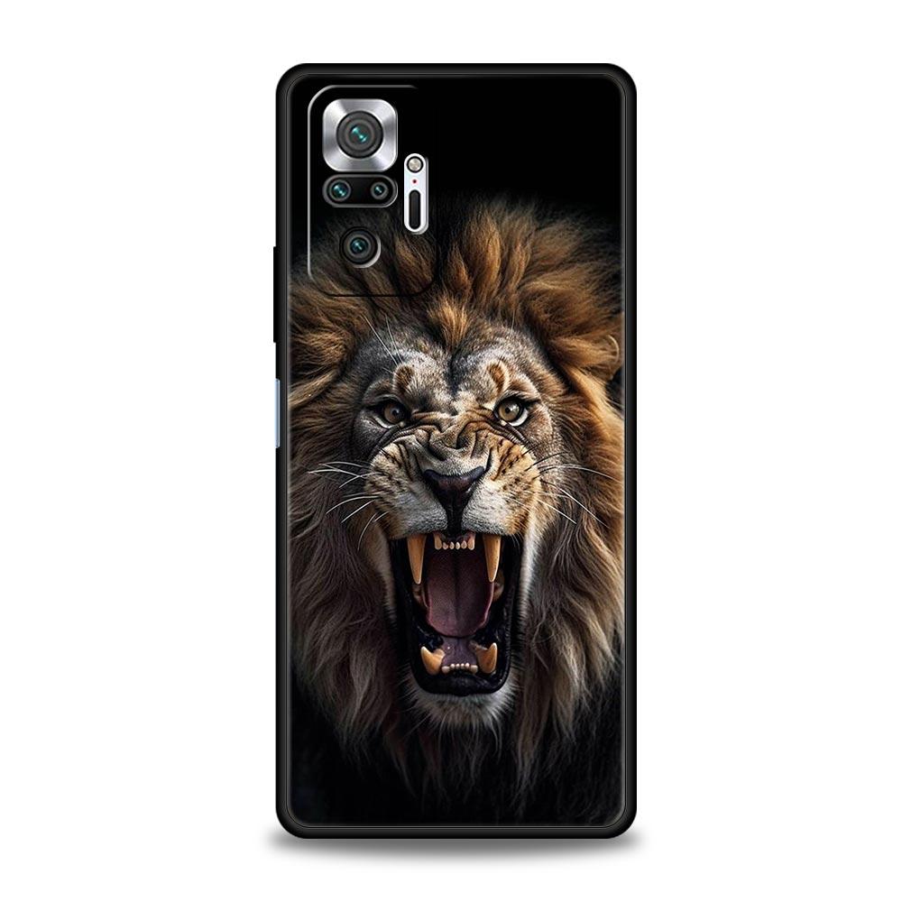 Lion Alpha Male Cub Phone Case For Xiaomi Redmi Note 14 13 5G 10 11 12 Pro Plus 4G 14C 13C 12C 10C Black Cover