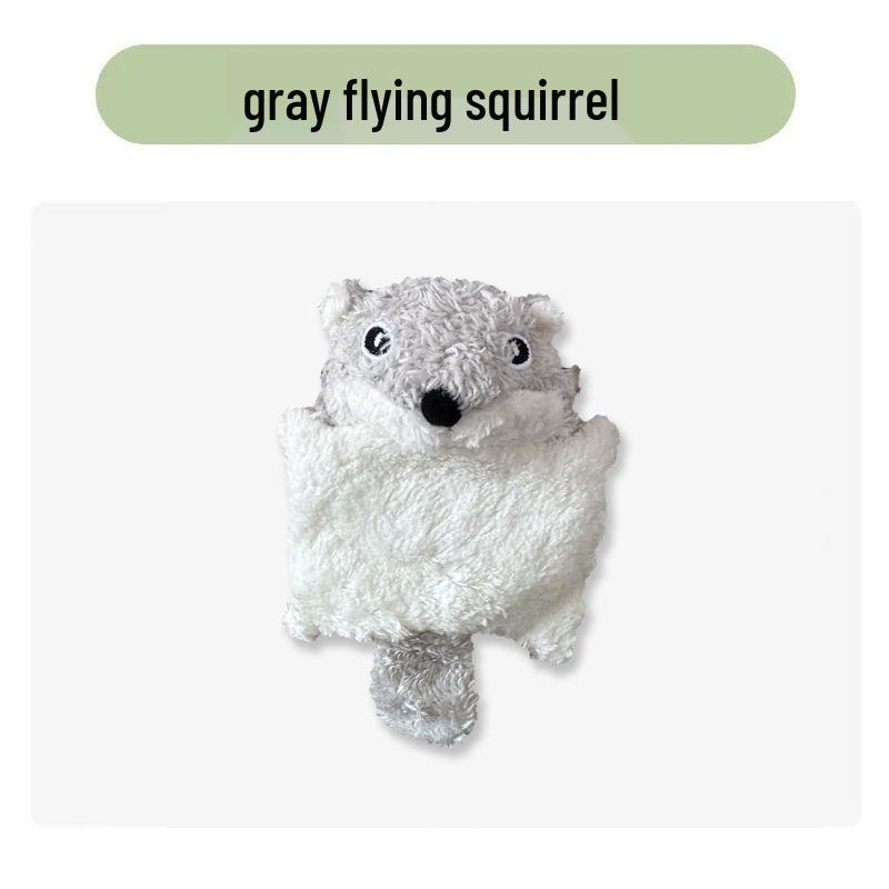 Durable Plush Flying Squirrel Cat Toy with Sound & Crinkle Paper