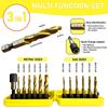 13PC Metric Imperial Composite Tap Set - All-in-One Tapping/Drilling/Chamfering Tool for Metalworking color random