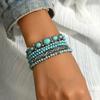 5 Stück Neues Türkis Armband Elastisch Böhmisches Perlenarmband Set Handgefertigt Stapelbar Handkette Geschenke