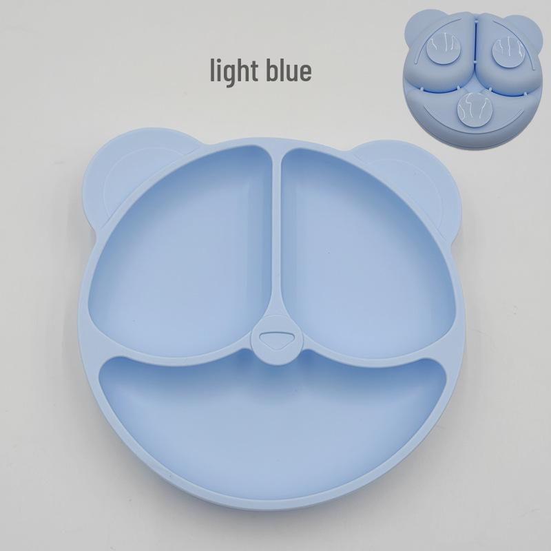 Silicone Bear Ears 3-Compartment Suction Plate for Kids