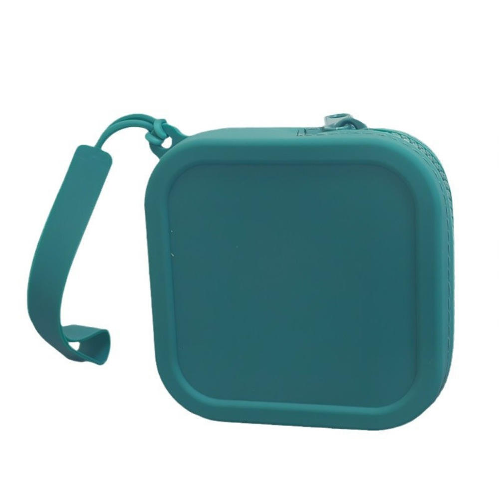 Porte-monnaie Carré en Silicone Mode Pour Femmes Sac à Cosmétiques Rouge à Lèvres Uni Sac de Rangement Portable pour Câble de Données de Voyage Portefeuille