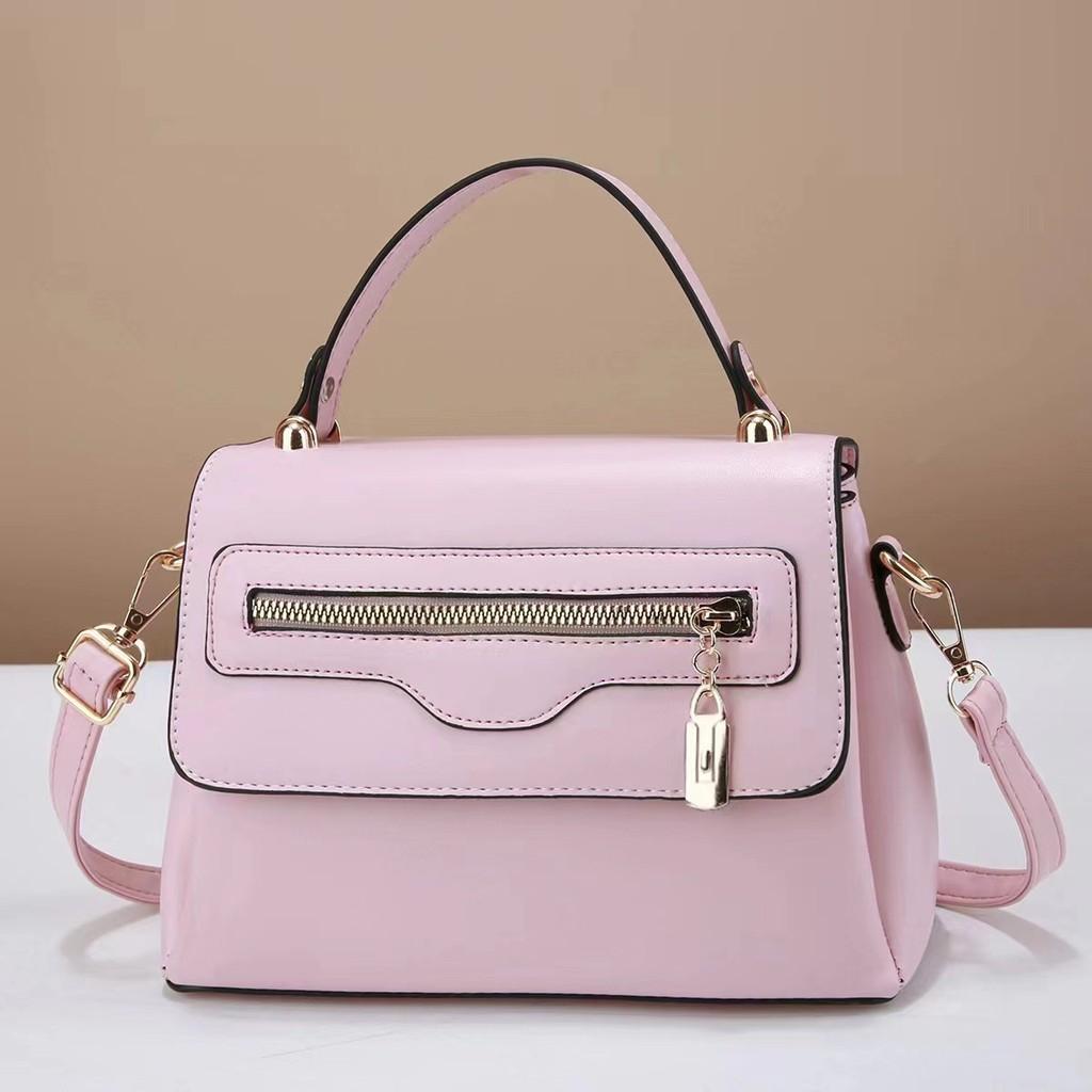 Trendy Modern Patchwork Zipper Handbag Spacious Pu Sling Bag For Women In Various Colors