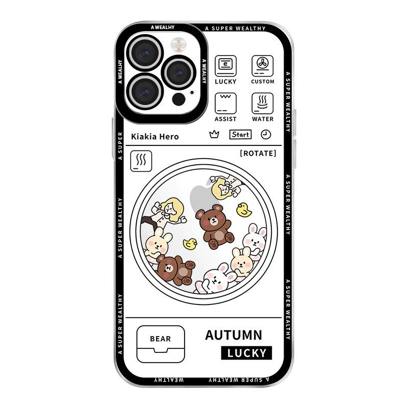 

Прозрачный чехол Zhitai 15Pro для iPhone14 со шнурком и милым дизайном животных iPhone 15 Plus