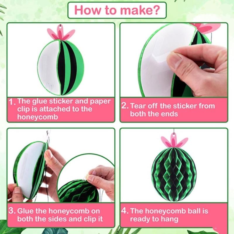 6 ks Kaktusová buněčná koule Party dekorace Papírová nástěnná závěsná ozdoba Pro narozeniny Svatba Tematická party dekorace