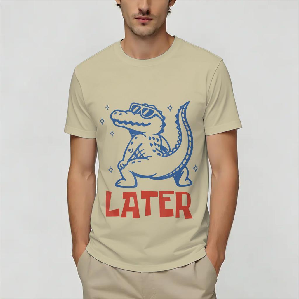 Oversized T Shirt Beach See You Later Teacher Summer Alligator Last Day of School Hipster TShirts for Unisex Sleeve Clothes