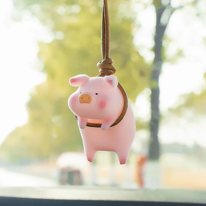 

Cute Pig Car Pendants SwingTigger Car Accessories Interior Auto Rearview Mirror Pendants Birthday Gift Auto Decoraction Ornament