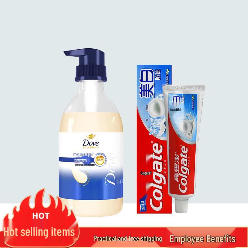 Dove Intensive Nourishment Shampoo & Colgate Anti-Cavity Toothpaste Bundle