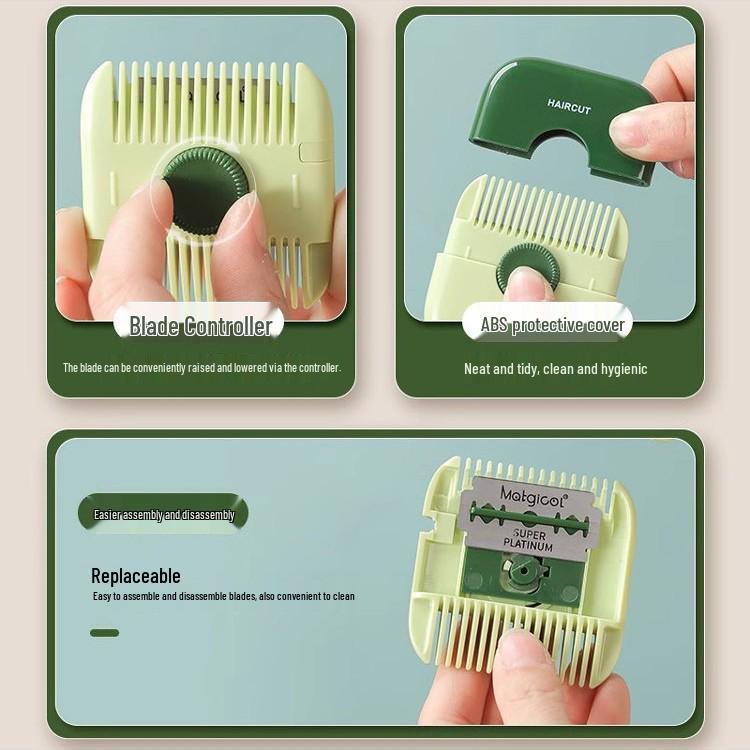 2-in-1 Multifunctional Hair Clipper & Comb for Trimming Bangs & Broken Hair - Perfect for Girls & Children