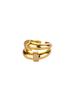 Zircon Star Knot Rings For Women Gold Stainless Steel Geometric Adjustable Finger Rings Wedding Couple Jewelry Gifts