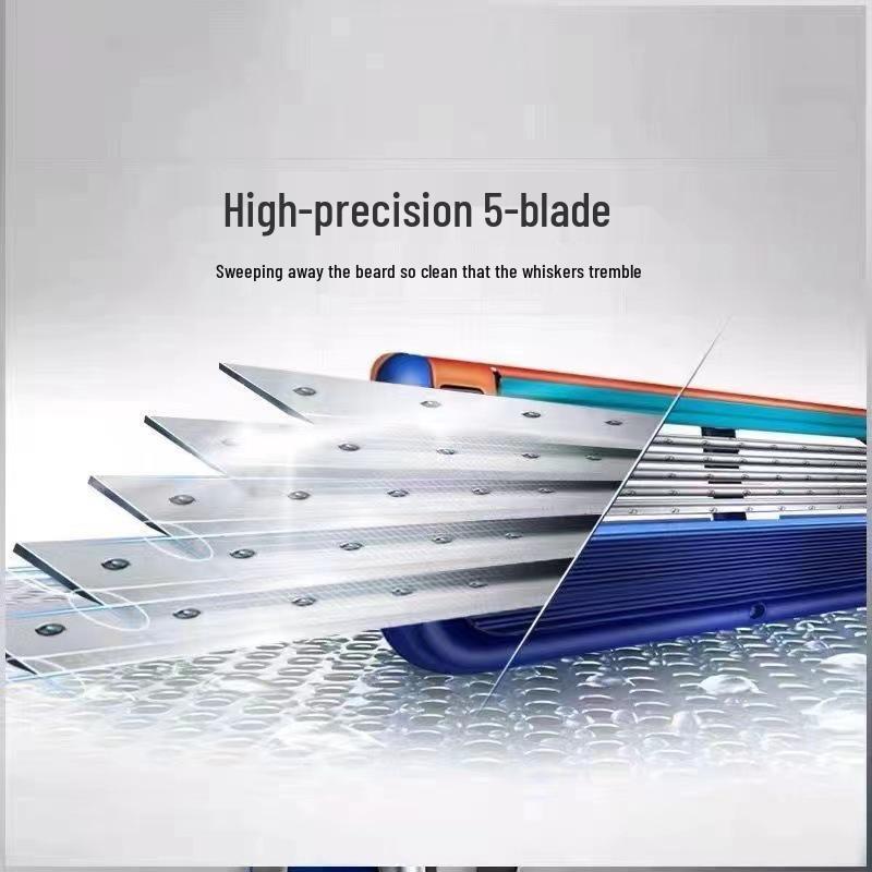 Traditional German Five-Blade Razor for Men - Manual Shaver, Old-Fashioned Beard Razor