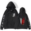 Męska Bluza z Kapturem Anime Attack On Titan Skrzydła Wolności Graficzny Pulower Luźny Krój Streetwear