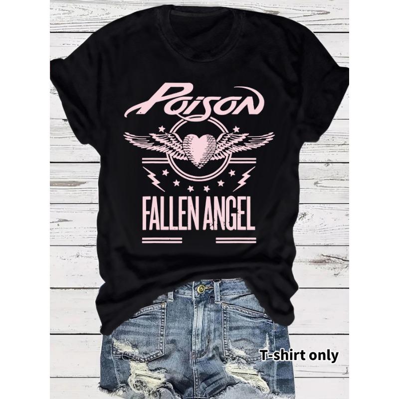 Women's Summer New Temperament T-shirt Band Theme Pattern Printing Short-sleeved