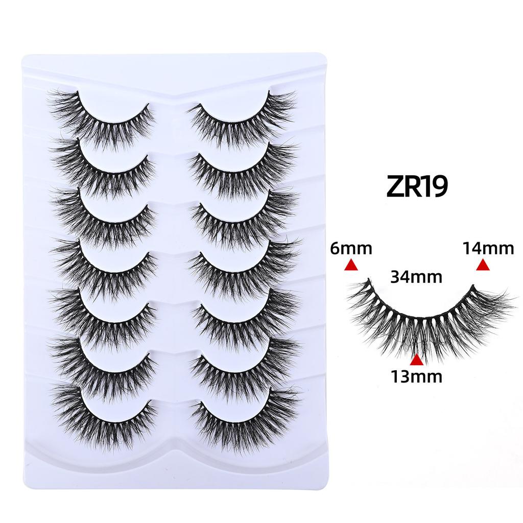 7 Pairs of Thick Fried Hair Models, Natural Curled Eyelashes, European and American Exaggerated False Eyelashes 2026