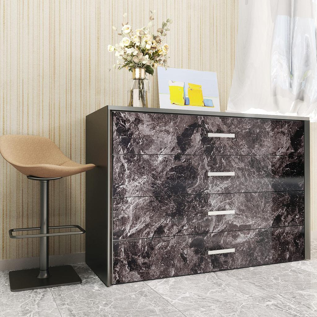 YENHOME Cutting Sheet, Marble Sheet, 76cm x 3m, Peel-and-Stick Wallpaper Sticker, Light Black, Self-Adhesive Wallpaper, Glossy Wallpaper Cloth, Waterp