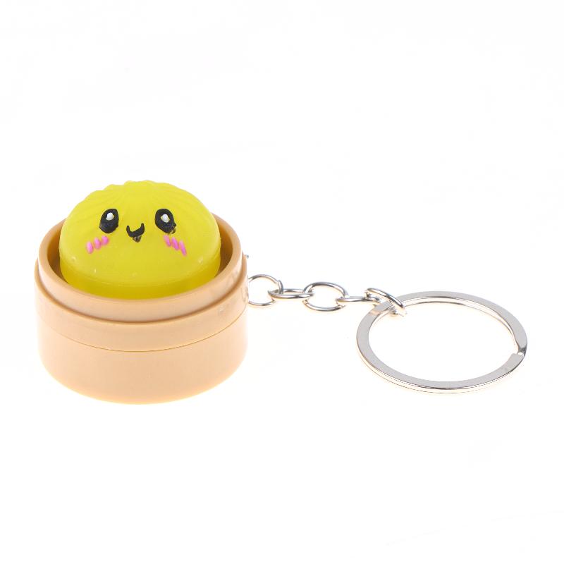 Portachiavi Spremibili Mini Panini al Vapore Carini Kawaii con Design Morbido Anti-Stress Perfetti per Decorazione Zaino Gadget per Feste Regali per Bambini