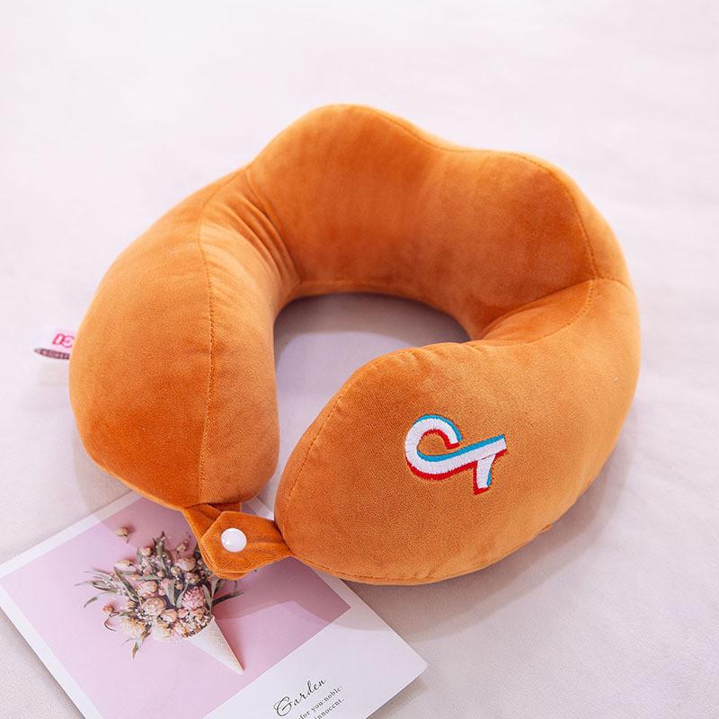 

Офисная и удобная дорожная подушка для шеи из мягкого хрустального велюра и наполнителя из ПП хлопка коричневый