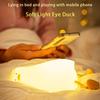 BOATHOG Lying Flat Duck Night Light, 3-Level Dimmable Touch-Controlled LED Silicone Duck Lamp, Rechargeable Soft Light for Bedside Decoration,