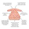 Meal Apron Machine Washable Baby Food Meal Apron Wipe Easy Coverall Long Sleeve Bib Table Cloth Pink Yami Treat [Bibetta]