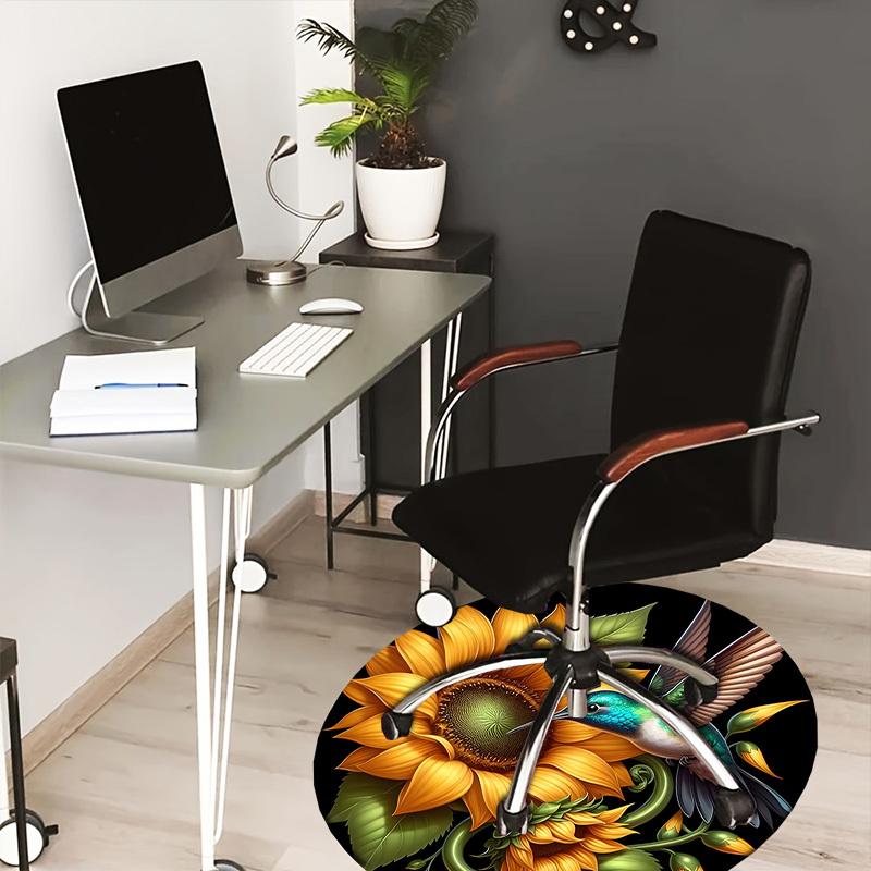 

1pc Office Carpet Chair Mats Hummingbird Sunflower Garden Artwork Perfect for Decorating Office Chairss, Or Bedrooms.YDT574 80cm by 80cm