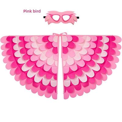 Filzstoff Halloween Umhang mit Maske Vogelflügel Robe Halloween Kinder Kostüm Cosplay Eulen Umhang Masken Set Bühnenauftritt