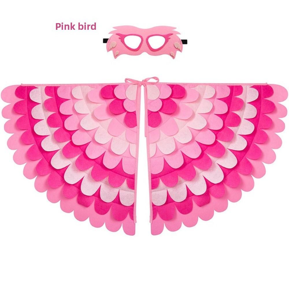 Robe Halloween Cloak with Mask Bird Wings Cape Mask Set Creative Halloween Children Costume  Party