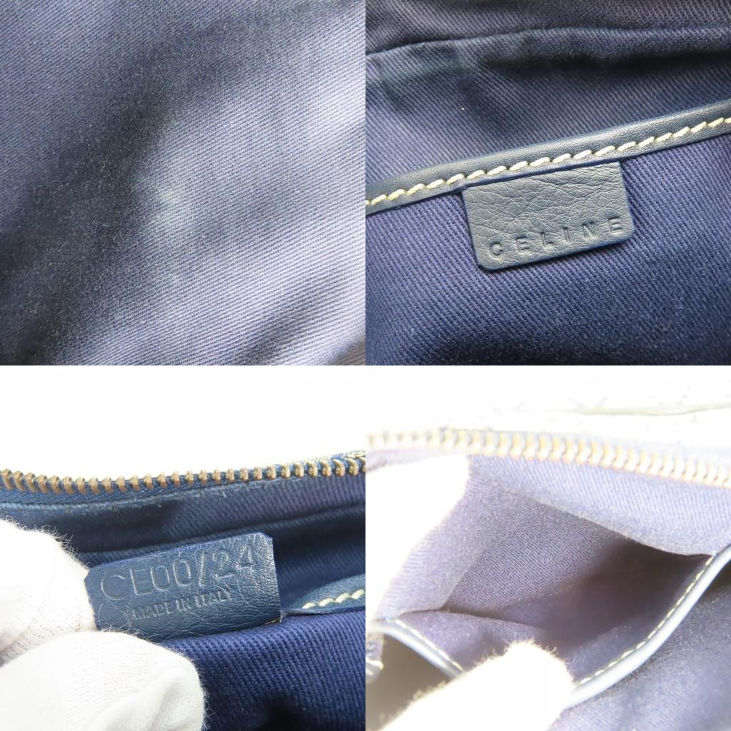 Used CELINE Shoulder Bag Macadam CE00/24 canvas/leather Navy casual