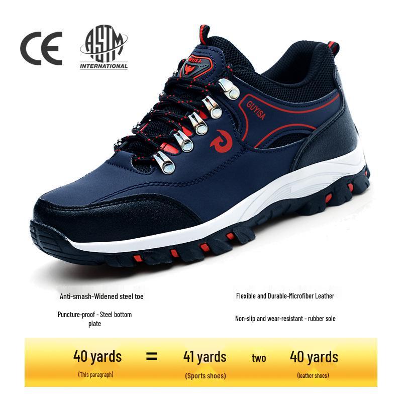 Men's Safety Work Shoes, Anti-Smash, Puncture-Resistant, Non-Slip, Wear-Resistant, Lightweight Rubber Soles
