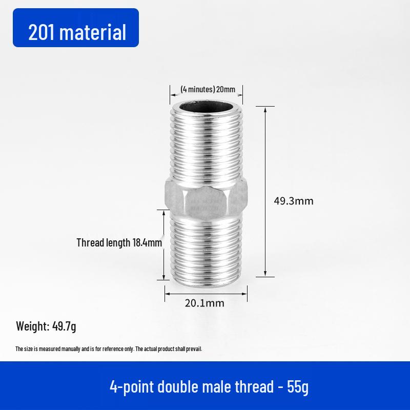 Stainless Steel Extended Reducing Coupling 6-Point to 4-Point Faucet Pipe Fitting