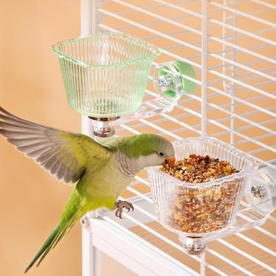 Plastic Bird Feeding Bowl Magnetic Base Water Feeding Basin Pet Food Container  for Small Pets
