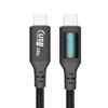 USB2 Digital Display 240W Fast Charge Dual Type-C Cable with Current Voltage Power Monitor