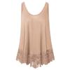 Elegant Women Solid Off Shoulder Sleeveless Lace Patchwork Blouse Shirt Tops Vest Loose For Casual Outings