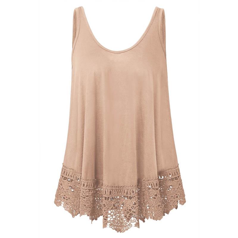 Elegant Women Solid Off Shoulder Sleeveless Lace Patchwork Blouse Shirt Tops Vest Loose For Casual Outings