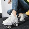 Doppelreihe Deformationsrad Automatische Laufschuhe Unsichtbare Verformung Rollschuh 2 in 1 Abnehmbare Riemenscheibe Skate Skaten Parkour