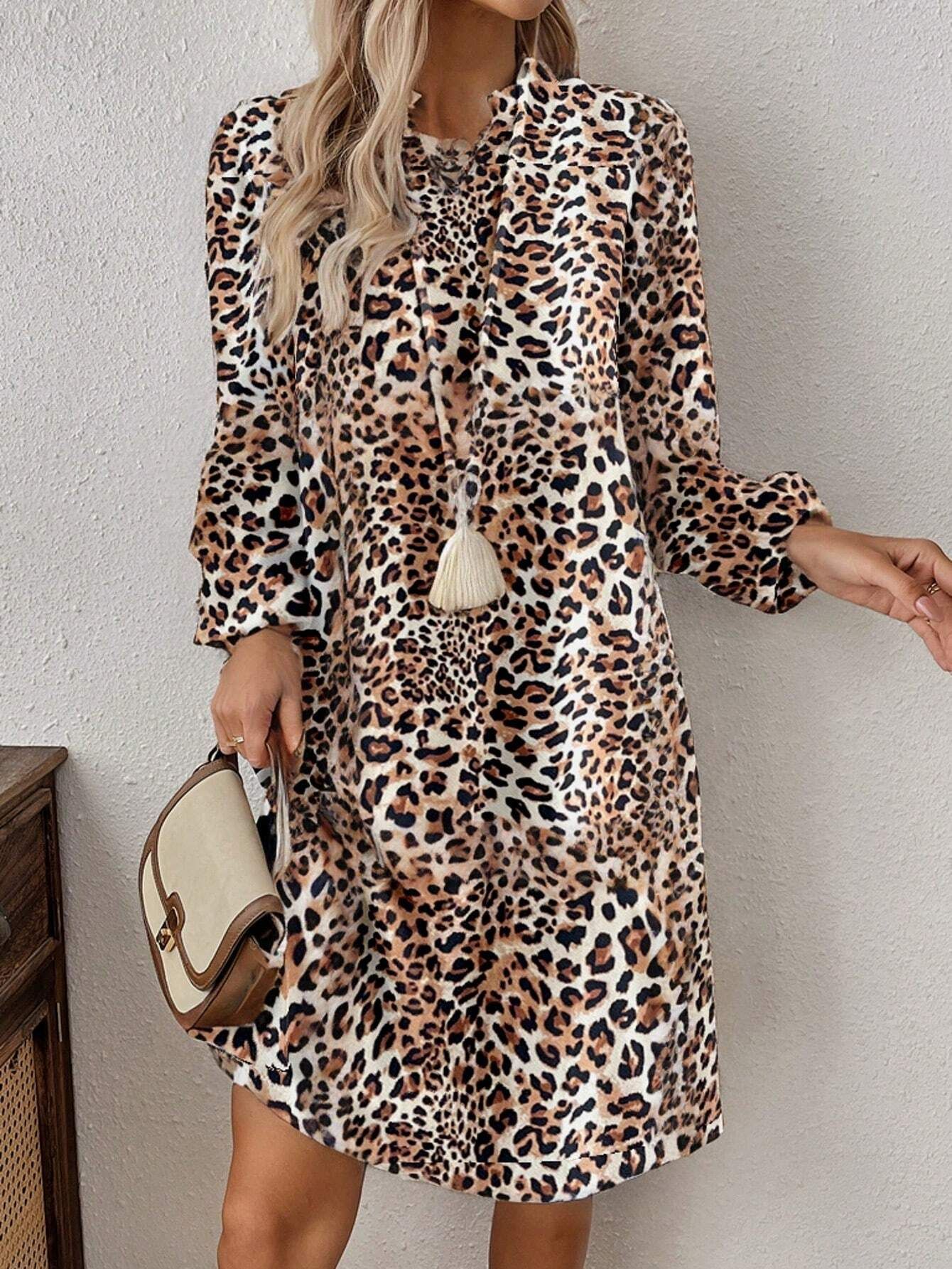 Women s V-neck long sleeved dress L