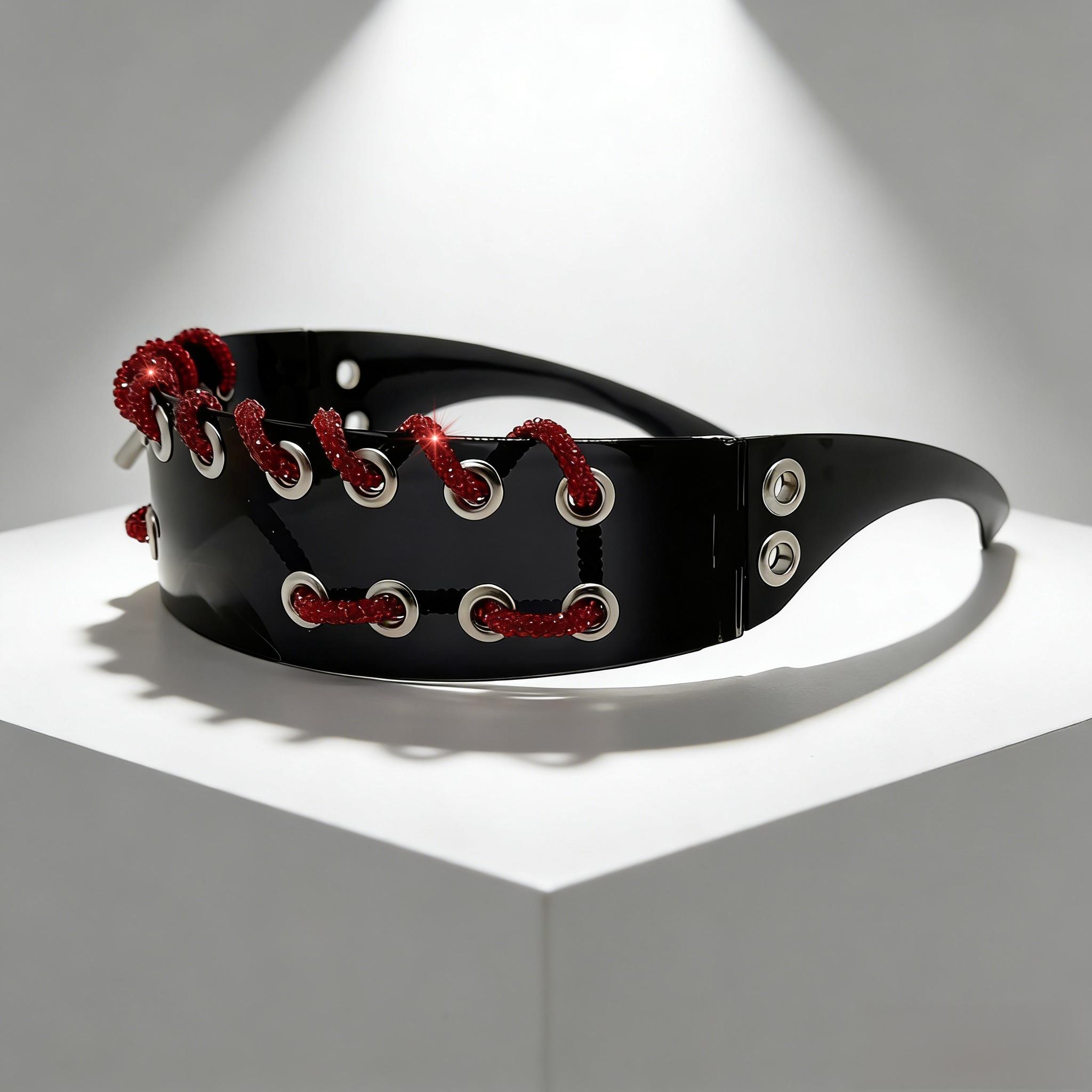 

y2k Sweet Cool Style Rivet Rhinestone Chain Sunglasses Frameless One-piece Punk Metal Street Rock Party Shade for Women Men