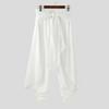 INCERUN Men Elastic Waist Bandage Glitter Layers Casual Irregular Harem Pants