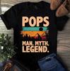 Pops Man Myth Legend Vintage Camping Dad Father Gift Men's and Women's T-shirts