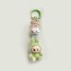 Flocked Labu Labubu Mini Keychain: Cute Grain Stroller Bag & Phone Pendant Ornament