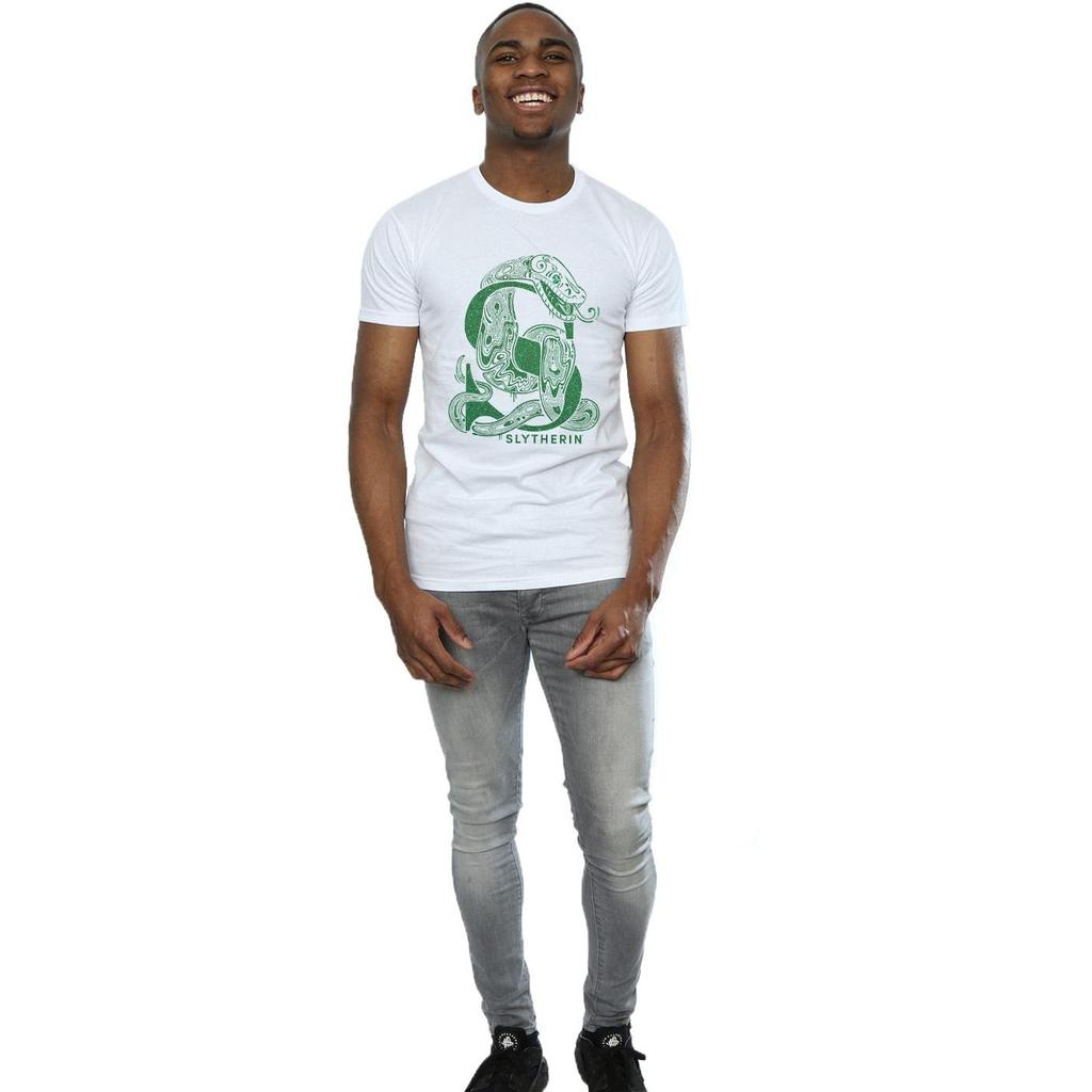 Harry Potter Mens Slytherin Glitter T-Shirt