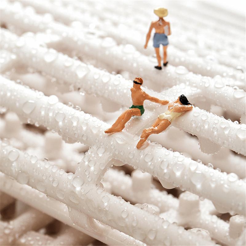 30X30cm Household Bathroom Splicing Solid Color Non-slip Mat Toilet Shower Room Hollow Drain Mat