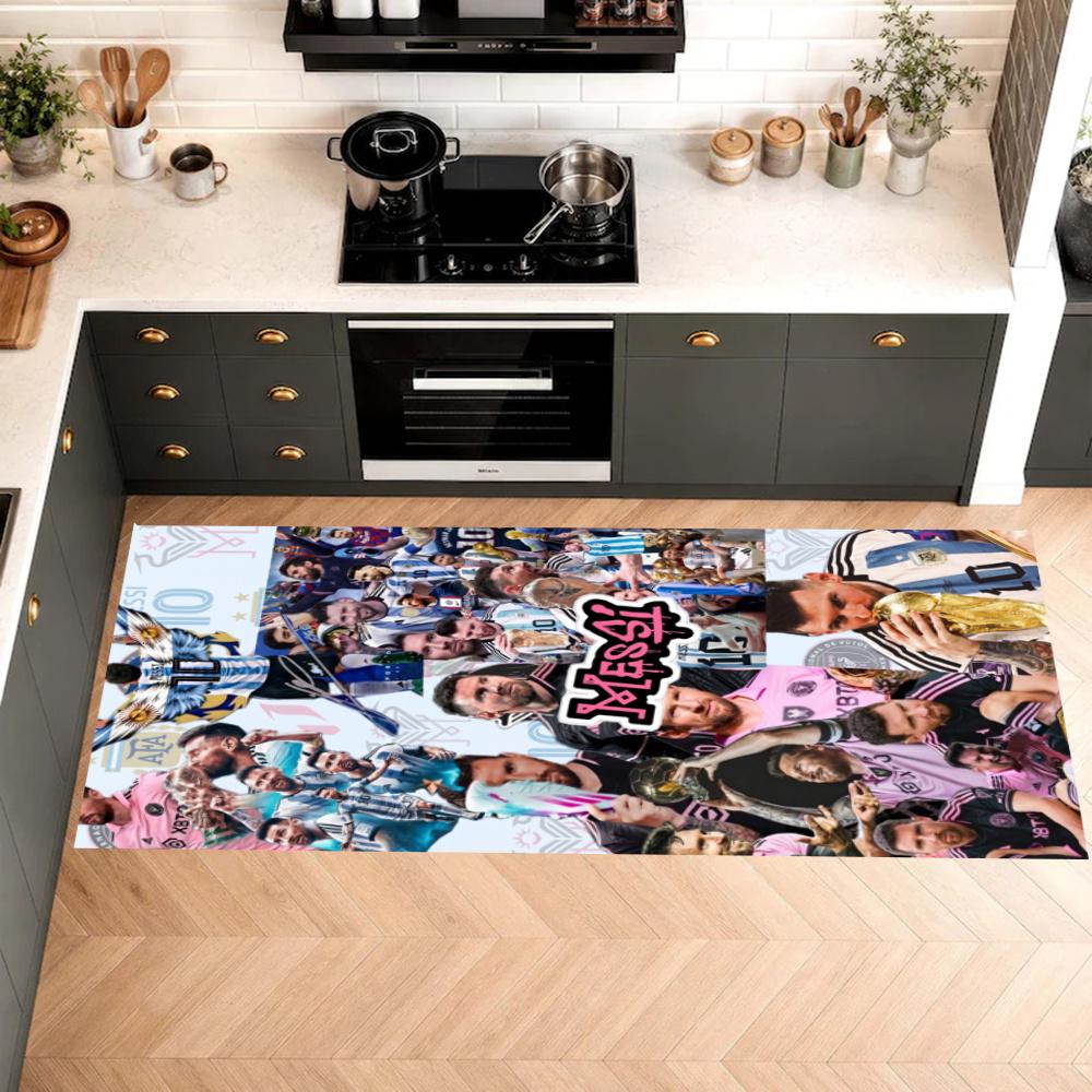 Messi Kitchen Floor Mat Long Strip Mat Antislip Machine Washable Suitable For Bathrooms Laundries Home Decoration Carpets