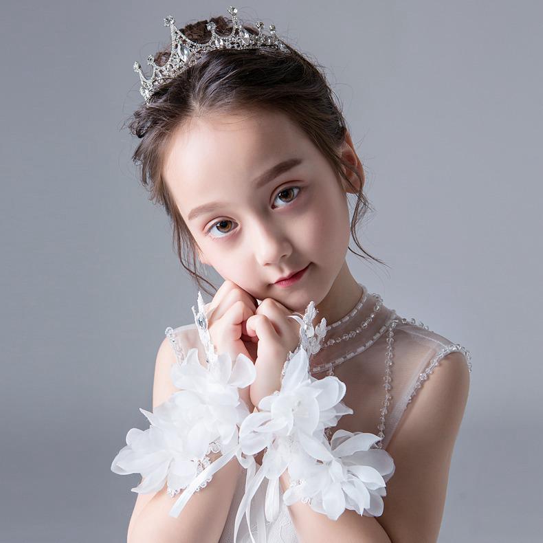 

Dreamy Princess Flower Girl Lace Gloves - Red & White Half-Finger One Size красный