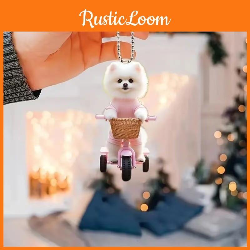 Acrylic 2d Car Accessory Cartoon Dog Rearview Mirror Vehicle Pendant Decoration